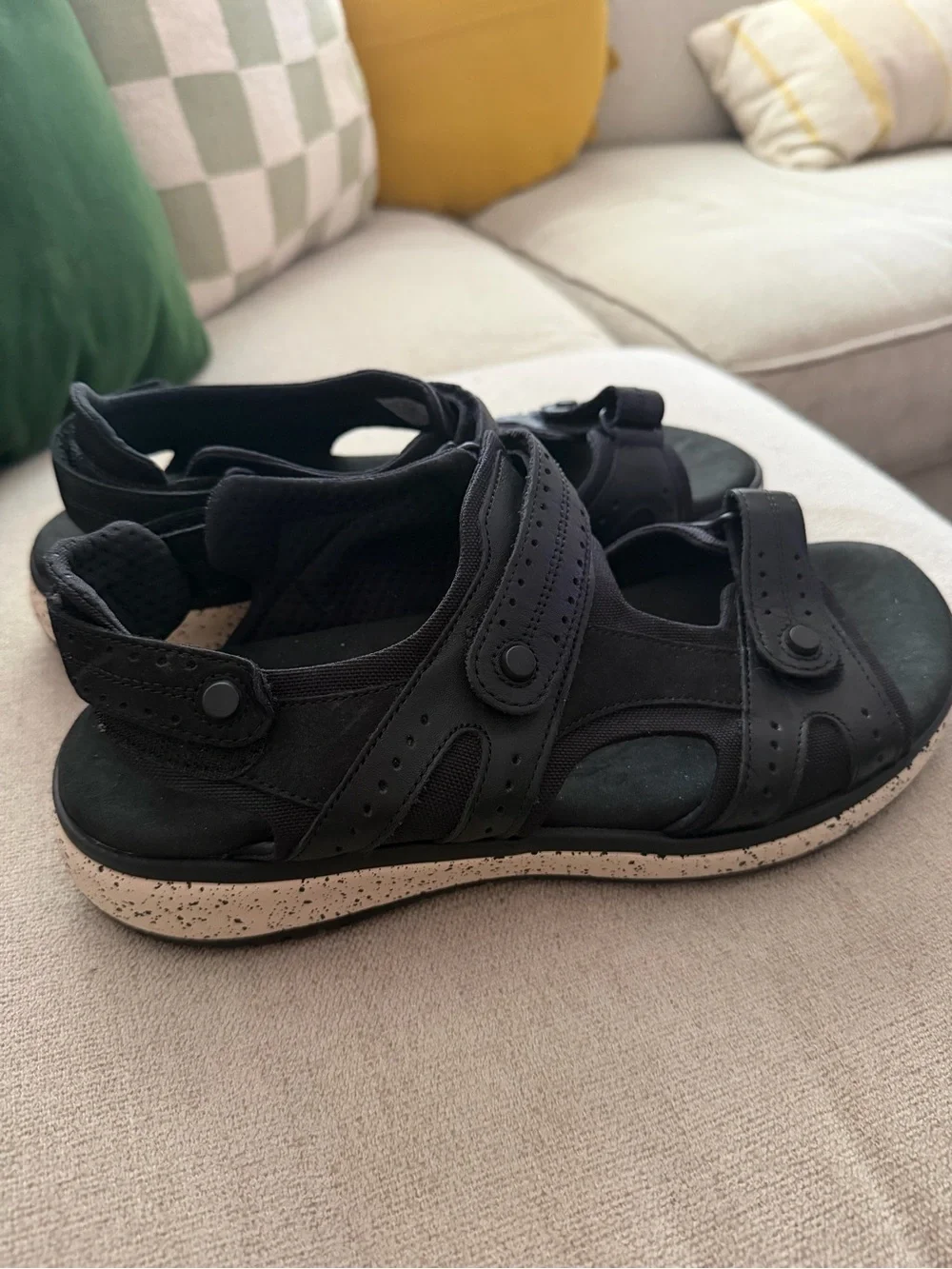 SAS Embark Sandals adjustable black leather sport comfort women’s 11.5 $199 NEW